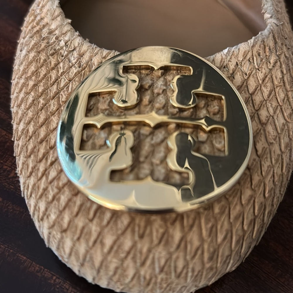 Tory Burch Python Tan Reva Ballet Flats - image 4